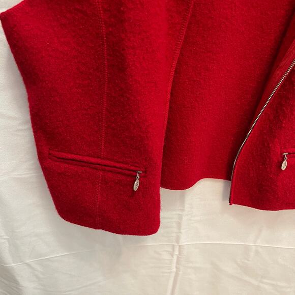 Bernardo Essentials 100% Wool Red Size Large Zipper Vest - Picture 5 of 10